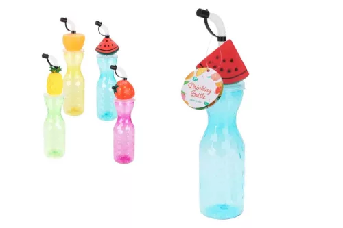 Kulacs Műanyag Szívószállal Gyümölcs Dekoros 500ml CY4655990 (24/#)