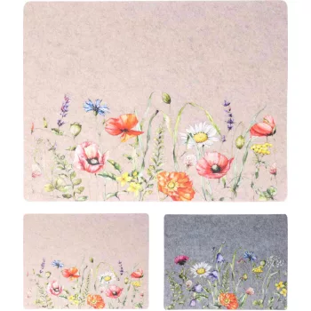   Tányéralátét Virág Dekoros Filc Anyag 45*35cm GR8000650 (24/gy_48/#)
