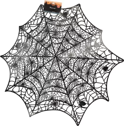(Halloween) Tányéralátét Pókhálós Ø50cm 101005830 (24/gy_96/#)