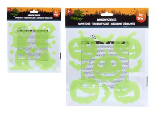 (Halloween) Ablakmatrica Sötétben Világító 19*19cm 495900180 (24/gy_96/#)