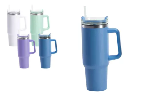 Kulacs Pohár Fogantyúval és Szívószállal Fém 1200ml 997100510/997100600 (12/#)