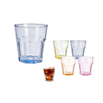 Pohár Üveg Vizes Színes 300ml 4 Darabos YE5000600 (12/#)