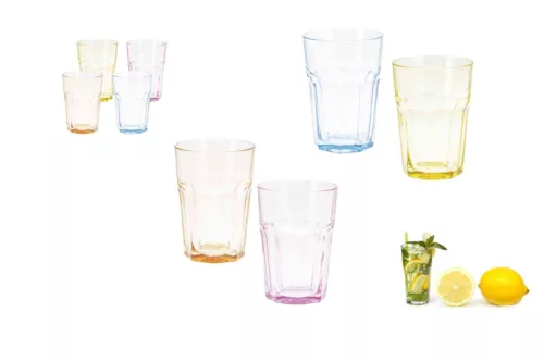Pohár Üveg Vizes Színes 360ml 4 Darabos YE5000610 (6/#)
