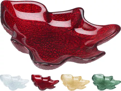 (Karácsony) Tányér Üveg Fenyőfa Alakú 16*12cm 44300660 (16/#)