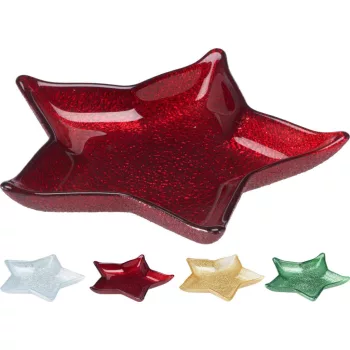   (Karácsony) Tányér Üveg Fenyőfa Alakú 15cm 44300690 (16/#)