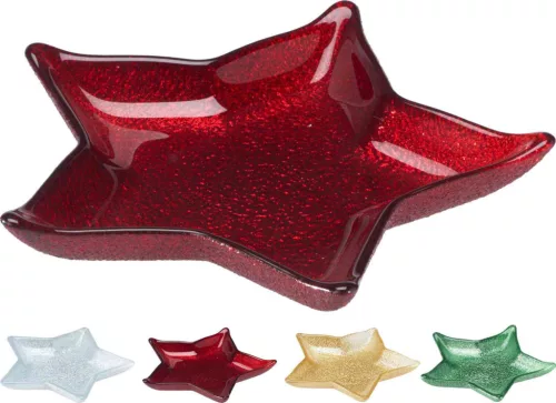 (Karácsony) Tányér Üveg Fenyőfa Alakú 15cm 44300690 (16/#)