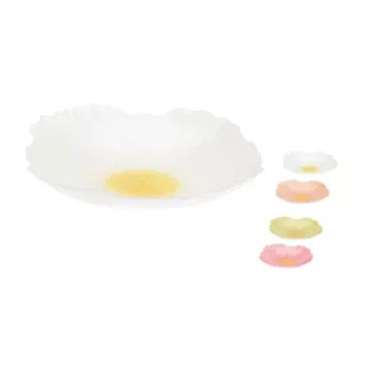 Tányér Üveg Virágos 21cm 044400420 (12/#)