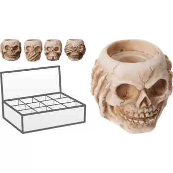   (Halloween) Teamécses Tartó Koponya 6cm AJC900010 (12/gy_24/#)