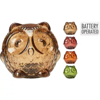 Bagoly Dekoráció LED 10cm ADG000210 (12/#)