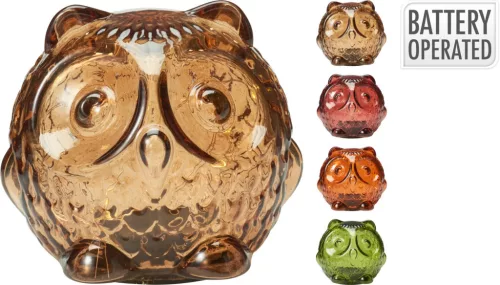 Bagoly Dekoráció LED 10cm ADG000210 (12/#)