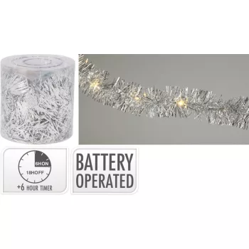(Karácsony) Girland 50 LED-es 5m Ezüst CAA754640 (24/#)