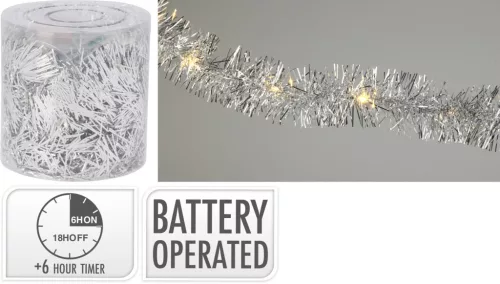 (Karácsony) Girland 50 LED-es 5m Ezüst CAA754640 (24/#)