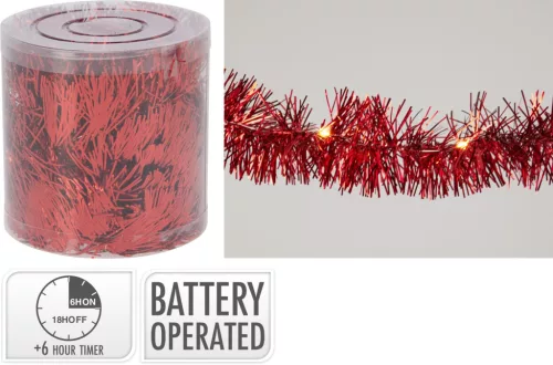 (Karácsony) Girland 50 LED-es 5m Piros CAA754660 (24/#)