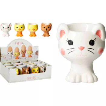   Tojástartó Porcelán Állat Dekoros 7,3*6,8*7,8cm PLX000590 (12/gy_48/#)