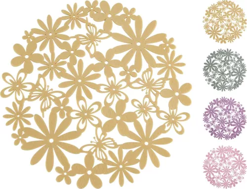 Tányéralátét Virág Dekoros Filc Anyag Ø35cm GR8001690 (24/gy_48/#)