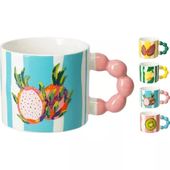   Bögre Porcelán Gyümölcs Dekoros 340ml DN1802010 (8/gy_32/#)