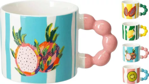 Bögre Porcelán Gyümölcs Dekoros 340ml DN1802010 (8/gy_32/#)