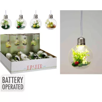   (Húsvét) Függő Dekoráció Gömb 8cm LED AHR500000 (12/gy_60/#)