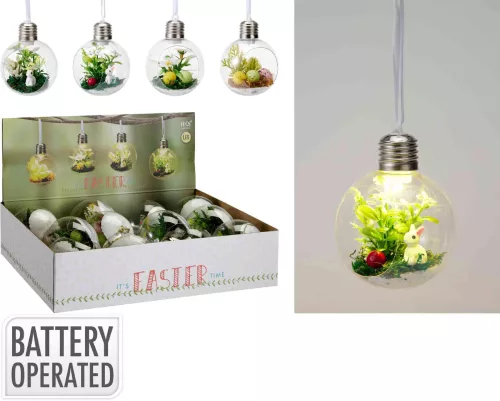 (Húsvét) Függő Dekoráció Gömb 8cm LED AHR500000 (12/gy_60/#)