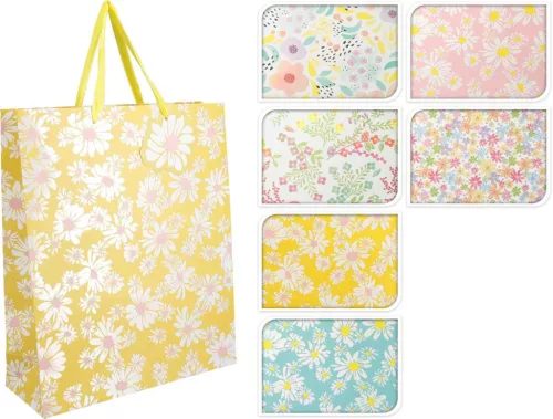 Ajándéktasak Virágos Nagy 32*26*10cm AB8800550 (144/#)