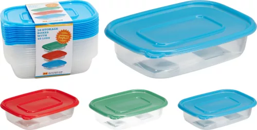 Tároló Doboz Műanyag Tetővel 950ml 10 Darabos CR3000040 (24/#)