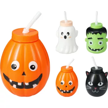   (Halloween) Ivópalack Műanyag + Szívószál 330ml 348901720 (24/#)
