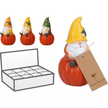   Törpe Figura Tök Dekorációval 6*12cm AJC010380 (12/gy_36/#)