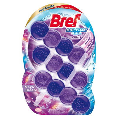 Bref Brilliant Gel Wc Illatosító Magic Breeze 3X42G (e)