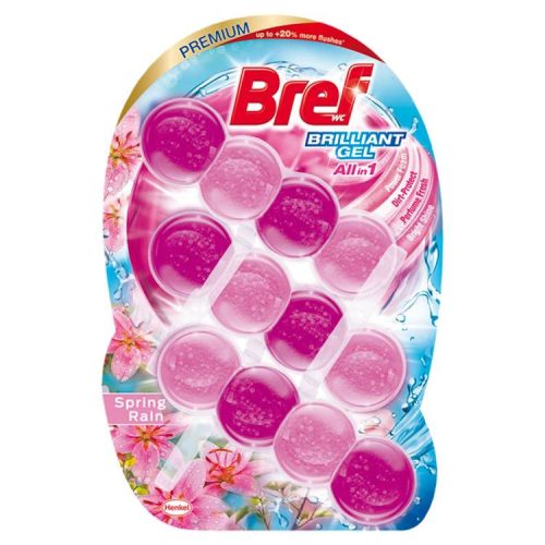 Bref Brilliant Gel Wc Illatosító Spring Rain 3X42G (e)